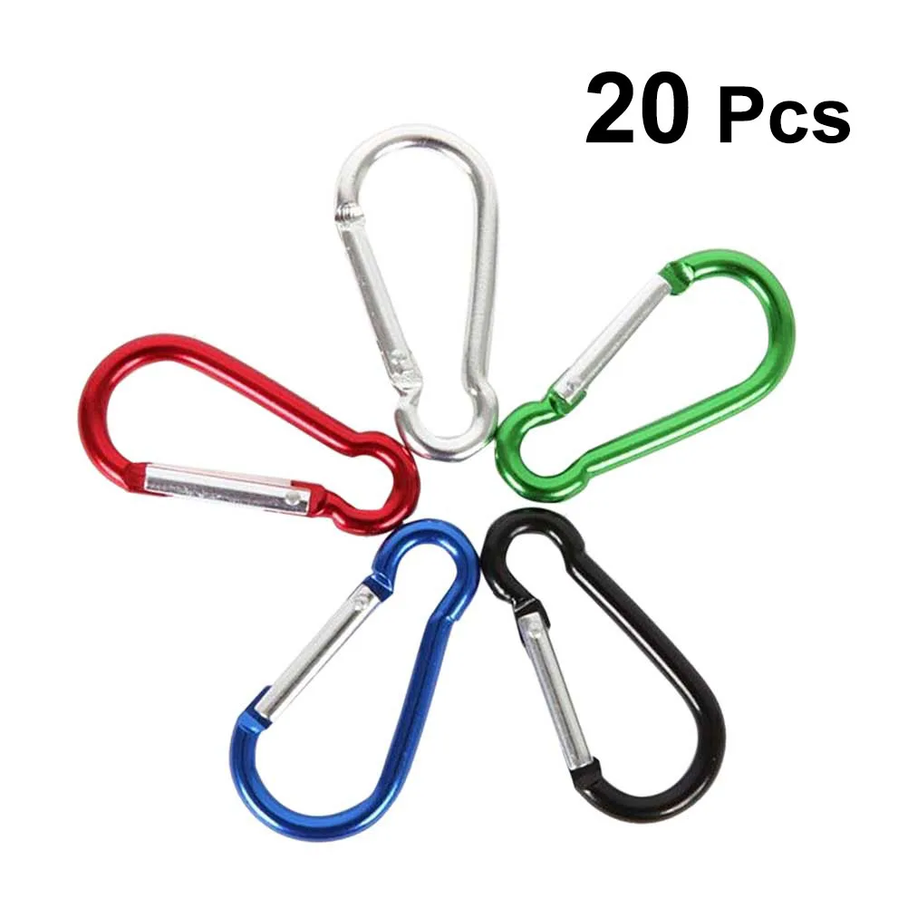

20PCS Carabiners Lightweight Multi-function Small Climbing Carabiner Hanging Buckle Carabiner Clip for Outdoor Hiking