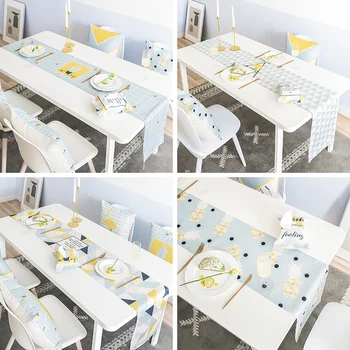 

Nordic Geometric Table Flag Table Table Bunting Long TV Cabinet Dust Cover Cloth Coffee Table Tablecloth Bed Flag