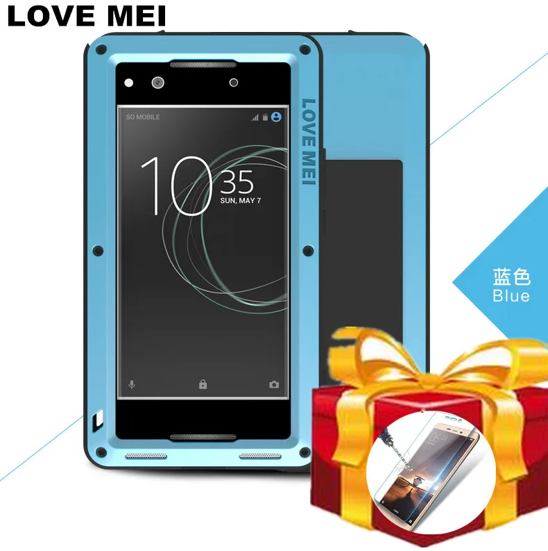 imágenes para Regalo de Vidrio templado) para Sony Xperia Caso AMOR MEI XA1 Resistente Al Agua A Prueba de Golpes de Metal Armor Caso de la Cubierta para Xperia XA1 Ultra imágenes para Regalo de Vidrio templado) para Sony Xperia Caso AMOR MEI XA1 Resistente Al Agua A Prueba de Golpes de Metal Armor Caso de la Cubierta para Xperia XA1 Ultra