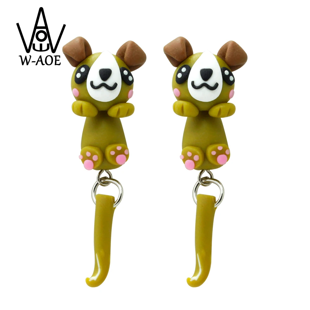

TTPAIAI 30 Brand Fashion Jewelry Cute Dog Stud Earrings For Women Girls Handmade Polymer Clay 3d Animal Earrings Gift