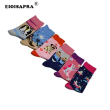 Модные Хлопковые женские носки с милыми забавными рисунками и пингвинами, уличные женские носки в стиле Харадзюку