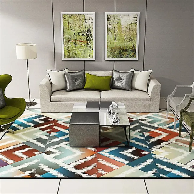 80 140cm Geometric Colourful Rug For Living Room Parlor Anti Slip 80 140cm Geometric Colourful Rug For Living Room Parlor Anti Slip Mat Fashion