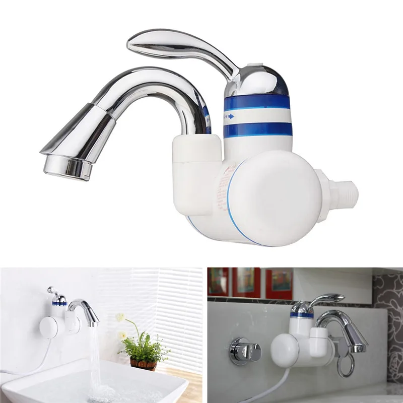 Tankless Instant Electric Water Heater Kitchen Basin Faucet Waterproof Hot And Cold Bathroom Mixer Water Taps Single Handle 220V