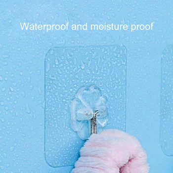 

10 PCS Flower Shape Hangers Wall Hooks Bathroom Window Kitchen Waterproof Accessories PVC Vacuum Sucker Iron Hook Economic