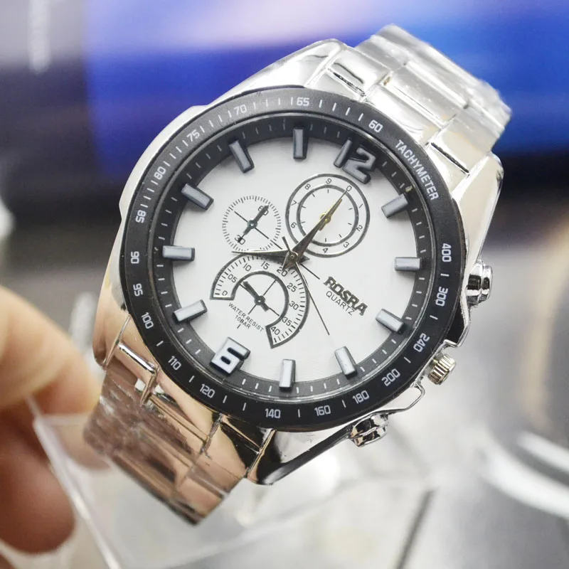 

Jhlf Men's Ladies Three Eyes Six Pin Waterproof Steel Belt, Quartz Business Watch, Multi-function Casual Watch 4