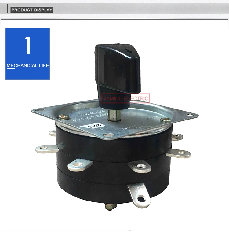 25A 2 pólos 9 pinos terminais Mudança Rotary Switch KDH-25 1-8