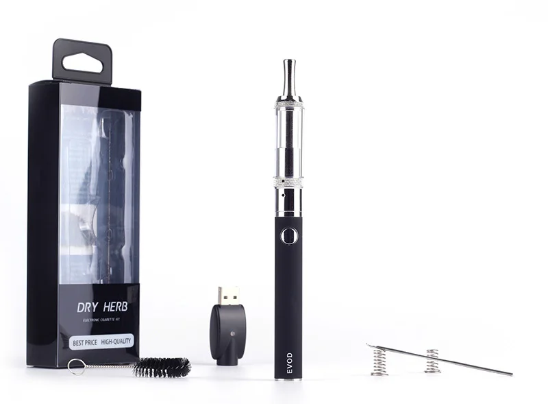 Best Dry Herb Vaporizer Pen Kit Herbal Wax Atomizer 1100mah EVOD MOS Protect System Battery Electronic Cigarette All in One Kits