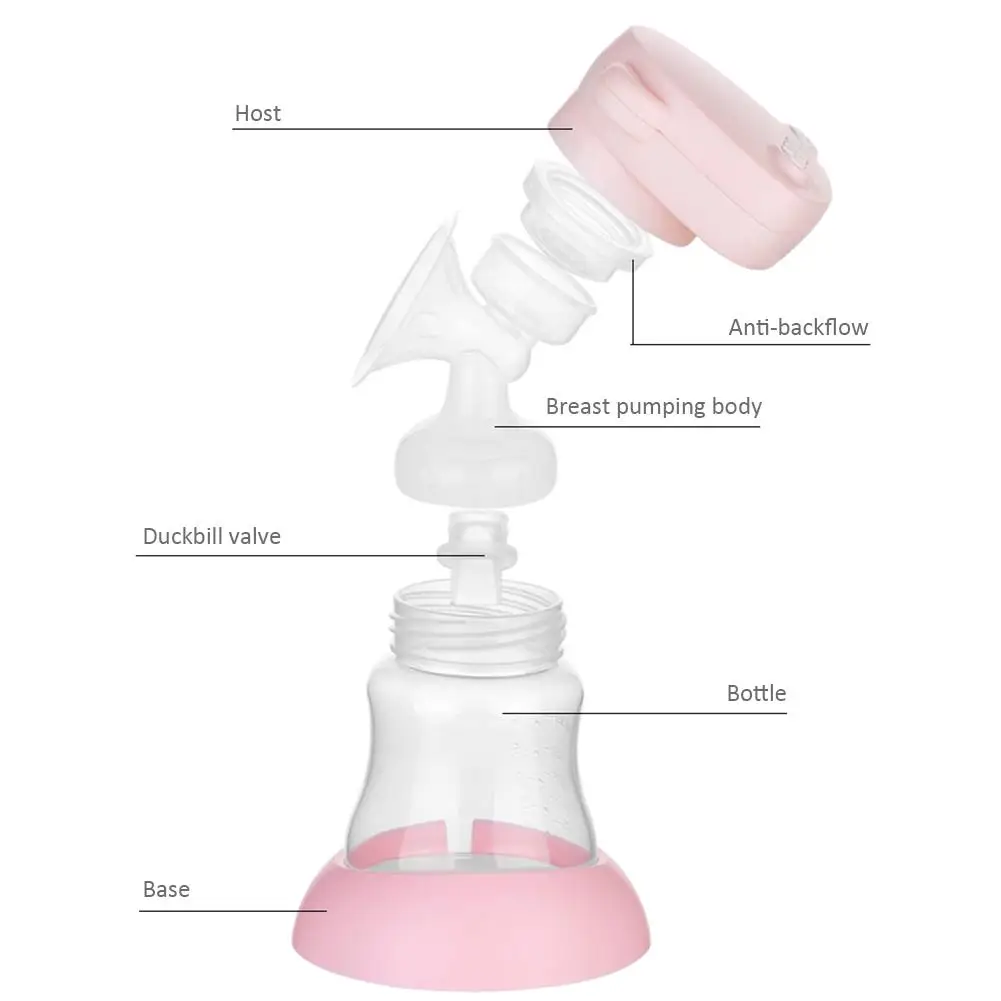 

One-piece Electric Breast Pump Milking Device Strong Suction Manual Mute Portable Breast Pump for Travel and Home
