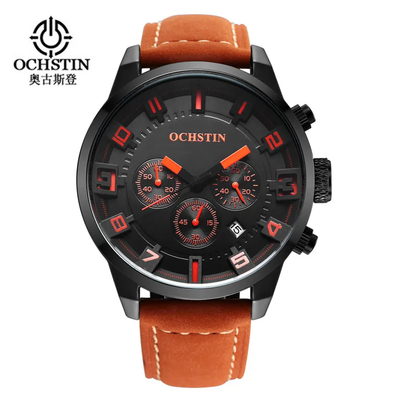 Prix pour 2016 Nouvelle Montre Hommes Marque Ochstin Sport Hommes de Montres En Cuir Quartz Étanche Chronographe Heure Horloge Militaire Armée De Mode Prix pour 2016 Nouvelle Montre Hommes Marque Ochstin Sport Hommes de Montres En Cuir Quartz Étanche Chronographe Heure Horloge Militaire Armée De Mode