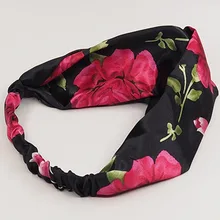 Vintage Bohemian Wide Knot Elastic Headbands Rose Flower Cross Turban Women Ladies Fabric Hair Bands Headwear Vintage Bohemian Wide Knot Elastic Headbands Rose Flower Cross Turban Women Ladies Fabric Hair Bands Headwear