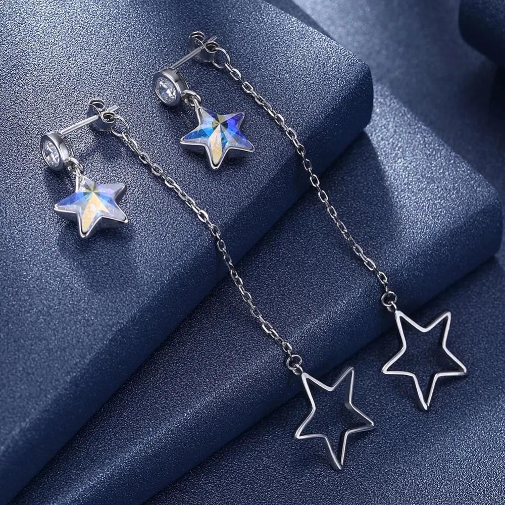 New Arrival LEKANI Crystals from Swarovski Element 925 Sterling Silver Sparkling Star Drop Earrings Bijoux Explosion | Украшения и