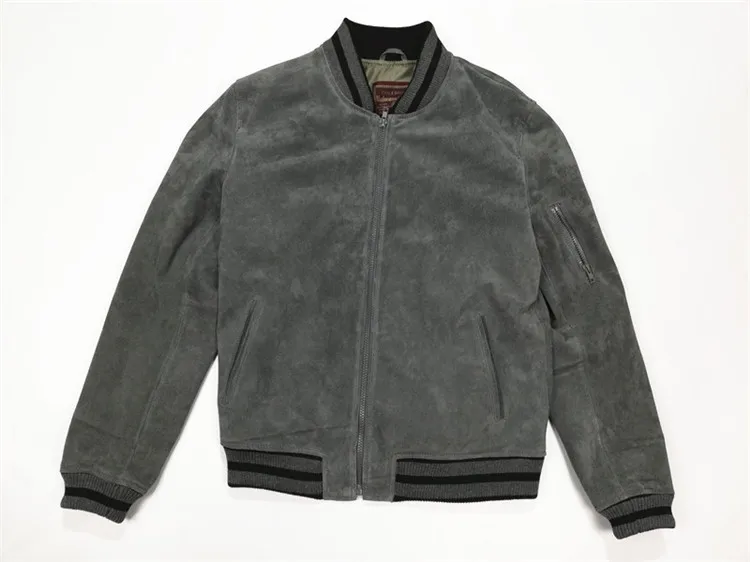 

new arrival 2020 spring autumn men's vintage real genuine pig suede leather coat casual jacket for male plus big oversize