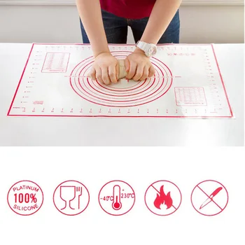 

Non-Stick Silicone Baking Mat Pastry Dough Rolling Sheet Liner For Bake Pans