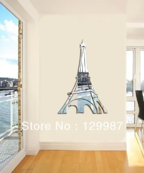 

New arrive acrylic Eiffel Tower three-dimensional wall stickers