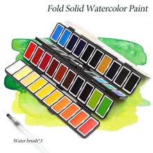 18/38/58 Цвета раза Твердые акварельные краски в наборе с кисточек для рисования и все это в подарочной упаковке акварель пигмент для мануального татуажа Краски ing воды Цвета