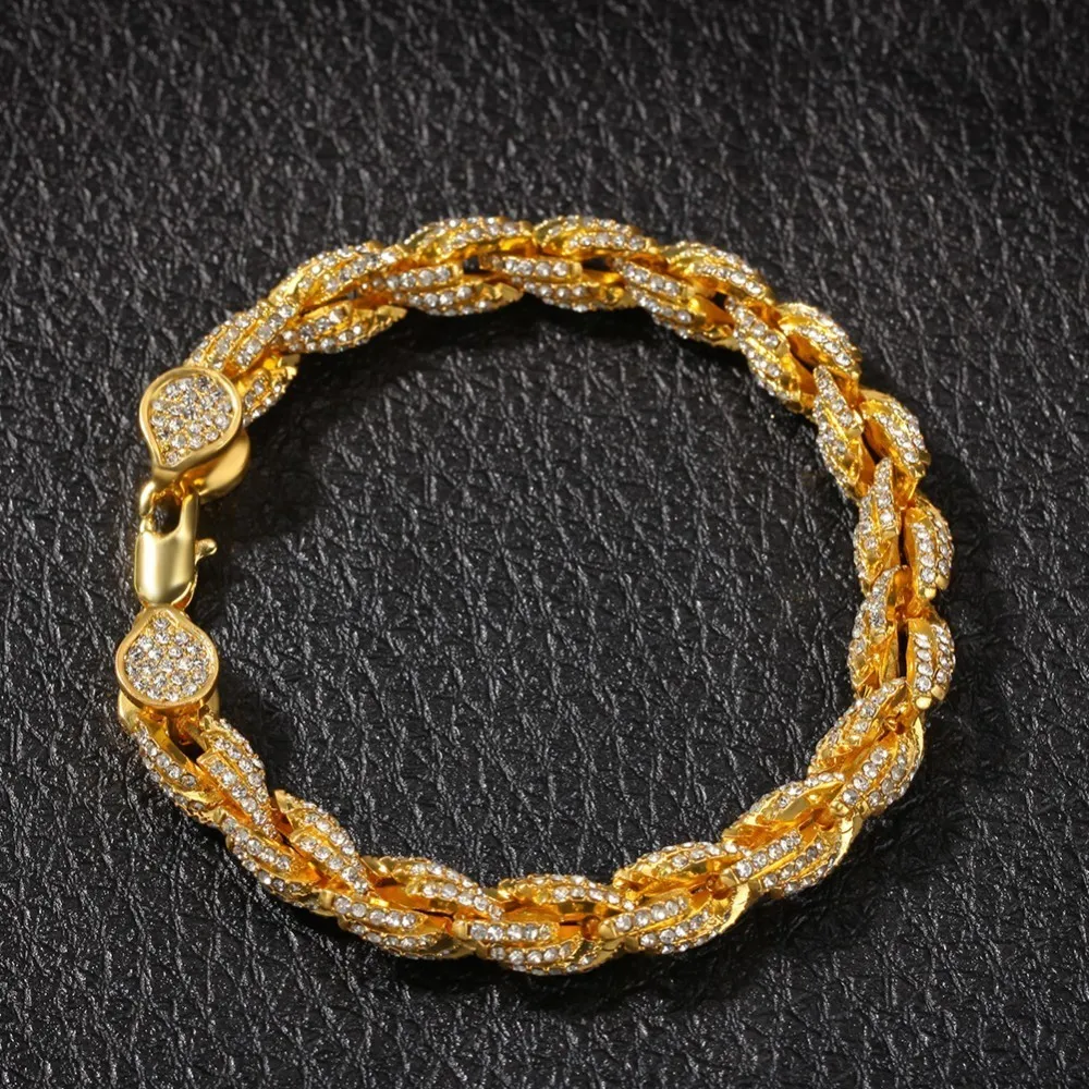 BLING KING NE+ BA 9 мм посеребрянное ожерелье и браслеты полностью из страз Bling Biling модные ювелирные изделия Хип-хоп