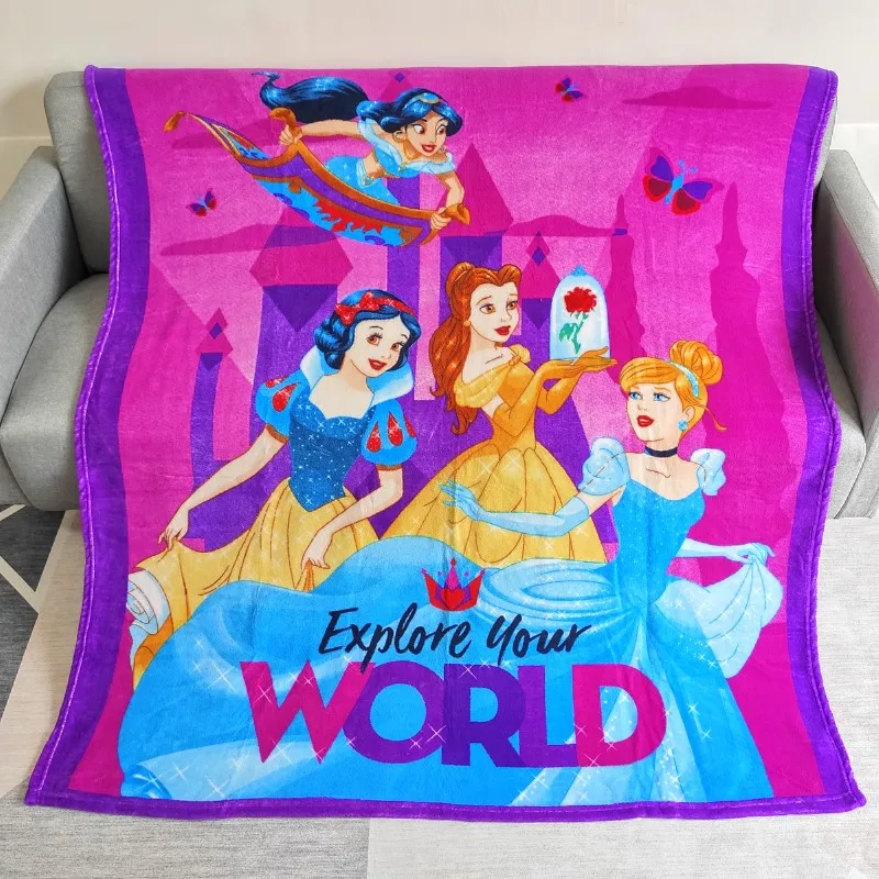 Disney Princess Snow White Cinderella Tangled Rapunzel Blanket Throw 120x150cm for Girls Women on Bed Sofa Sleeping Covers