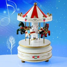 Мини-музыкальный шкаф роторный троянская деревянная музыкальная шкатулка ремесло подарочные украшения для домашней обстановки троянская коробка музыкальная карусель