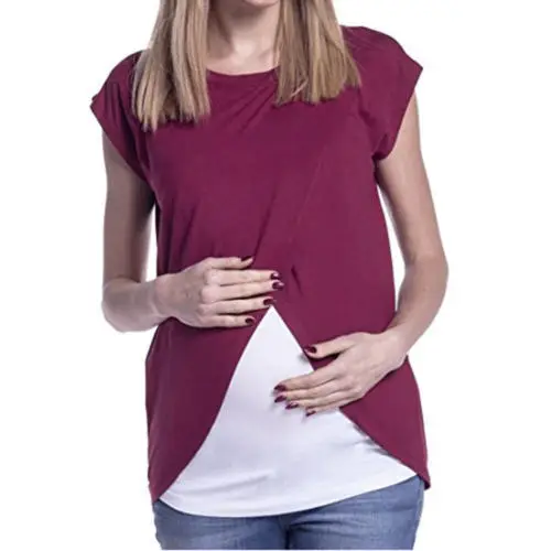New 2018 Summer Women Pregnancy Maternity Nursing T Shirts Breastfeeding Clothes for Pregnant Women Nursing Tshirt Plus Size 3XL