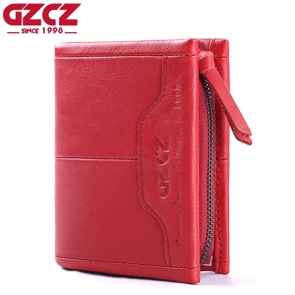 GZCZ Genuine Leather Women Wallet Female Zipper Small Walet Clamp For Money Coin Purse Card Holder Portomonee Mini Purse Rfid GZCZ Genuine Leather Women Wallet Female Zipper Small Walet Clamp For Money Coin Purse Card Holder Portomonee Mini Purse Rfid