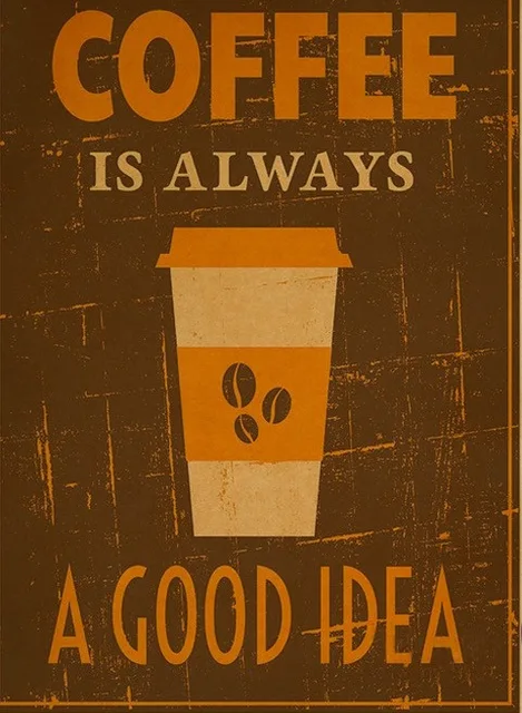 Coffee House Is Always A Good Idea Vintage Retro Decorative Coffee House Is Always A Good Idea Vintage Retro Decorative Frame Poster Diy Wall Canvas