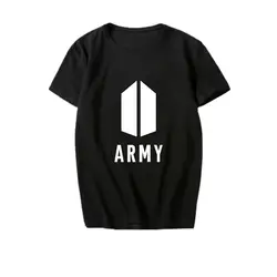 KPOP Корейская мода BTS Bangtan мальчики 2017 новый альбом AMRY логотип хлопковая Футболка K-POP футболки PT553