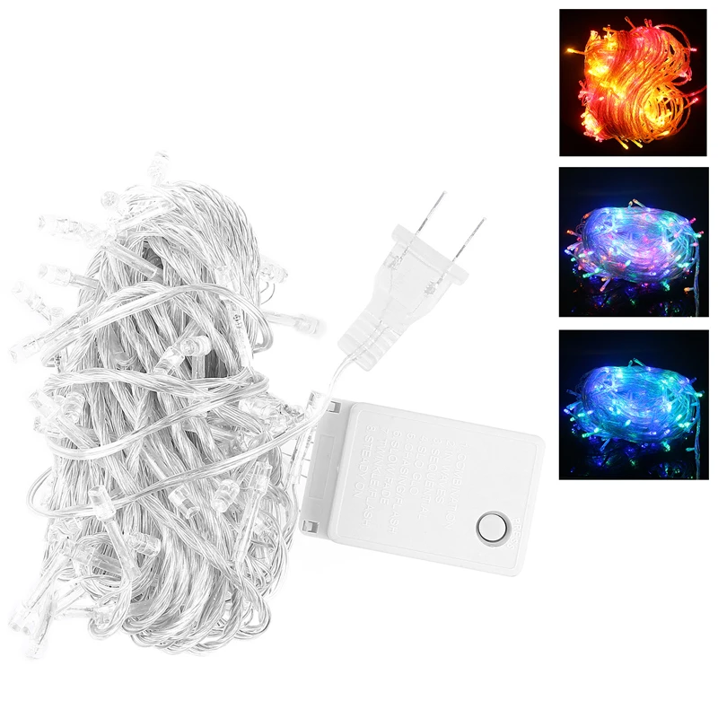 

RGB 10m 100 LED Indoor Christmas Lights Outdoor String Strip Light Christmas Tree Decorations for home Party 8 Mode 220V