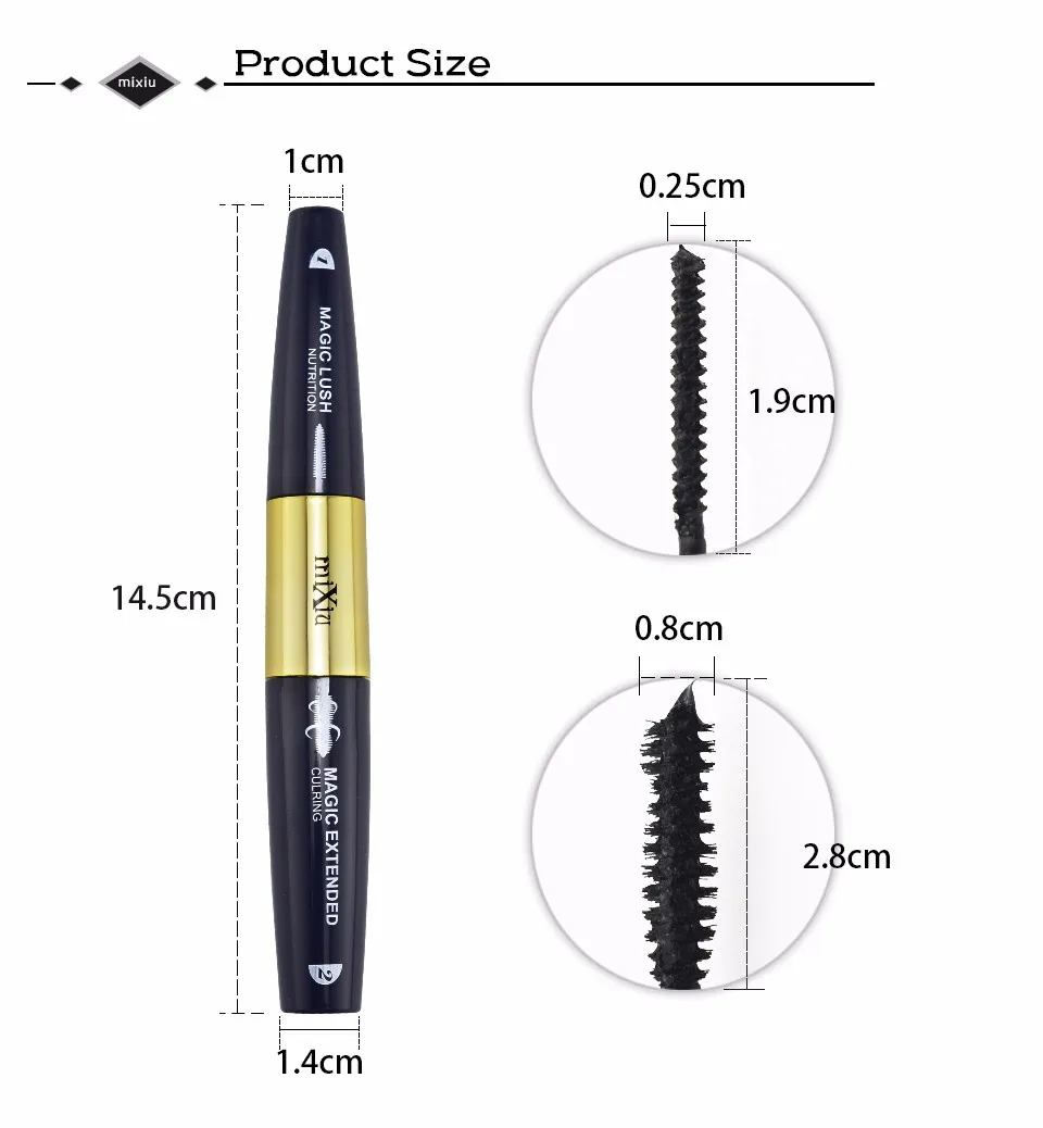 3D Волокно Тушь для ресниц Mixiu профессиональный бренд Макияж комплект удлинить ресницы женский, черный Тушь для ресниц maquiagem Водонепроницаемый Тушь для ресниц S rimel