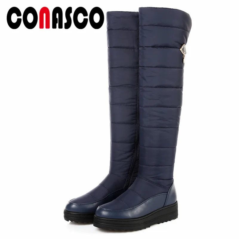 

CONASCO Women's Winter Shoes High Quality Brand Women Shoes Plush Warmful Over The Knee High Boots Platforms Casual Shoes Woman
