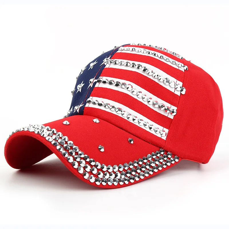Gentity Высокое качество Весна и лето звезда шаблон Бейсбол шляпка с заклепками печатных для женщин мужчин Американский флаг Snapback хип хоп
