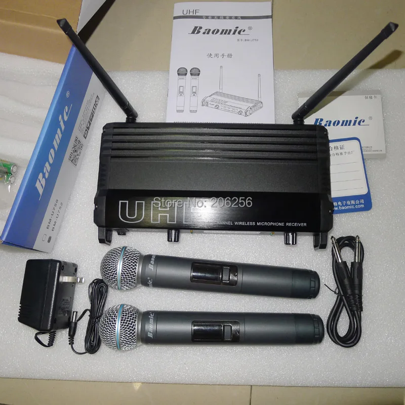 Высококачественная Беспроводная микрофонная система Baomic BM U752 Professional с двумя