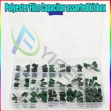 100V 15 value 150pcs Polyester Film Capacitor assorted kit box assorstment Durable and easy to install
