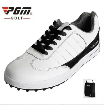 

Men Genuine Leather Golf Shoes Breathable Ultra Light Waterproof Sneakers fixed shoes nail anti-skid Golf Shoes With shoes bags