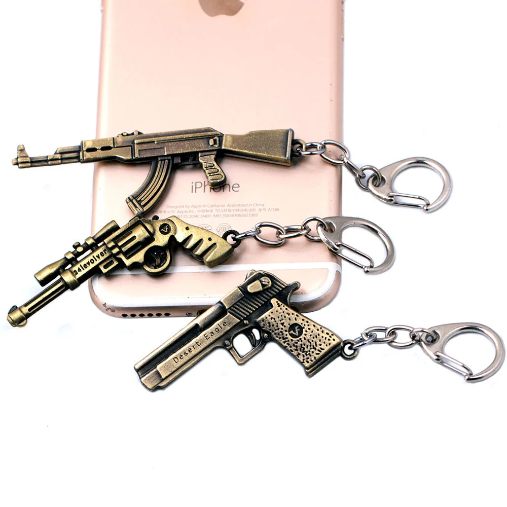 CS GO 6CM Small Gun Keychain Desert Eagle Revolver AK47 Weapon Model Alloy Pendant Vintage Keyring CSGO Key Buckle Children Gift CS GO 6CM Small Gun Keychain Desert Eagle Revolver AK47 Weapon Model Alloy Pendant Vintage Keyring CSGO Key Buckle Children Gift