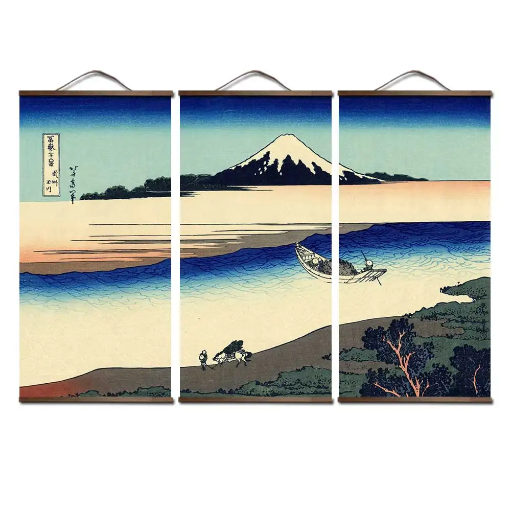 Постеры и принты, живопись на стену, искусство в японском стиле, Ukiyo, e Kanagawa Surf, холст, художественная живопись, настенные картины для гостиной - Цвет: Зеленый