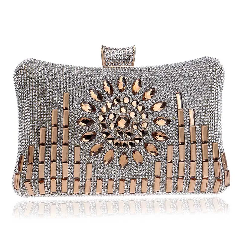 Metallic & Pearl Cluster Beaded Handbag – Women’s Fame Designer Evening Bag