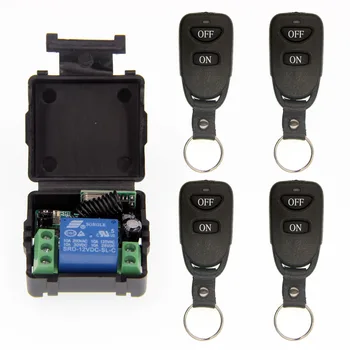 

Mini Wireless RF Remote Control Light Switch 10A Relay Output Radio DC 12V 1 CH Channel 1CH Receiver Module +Transmitter