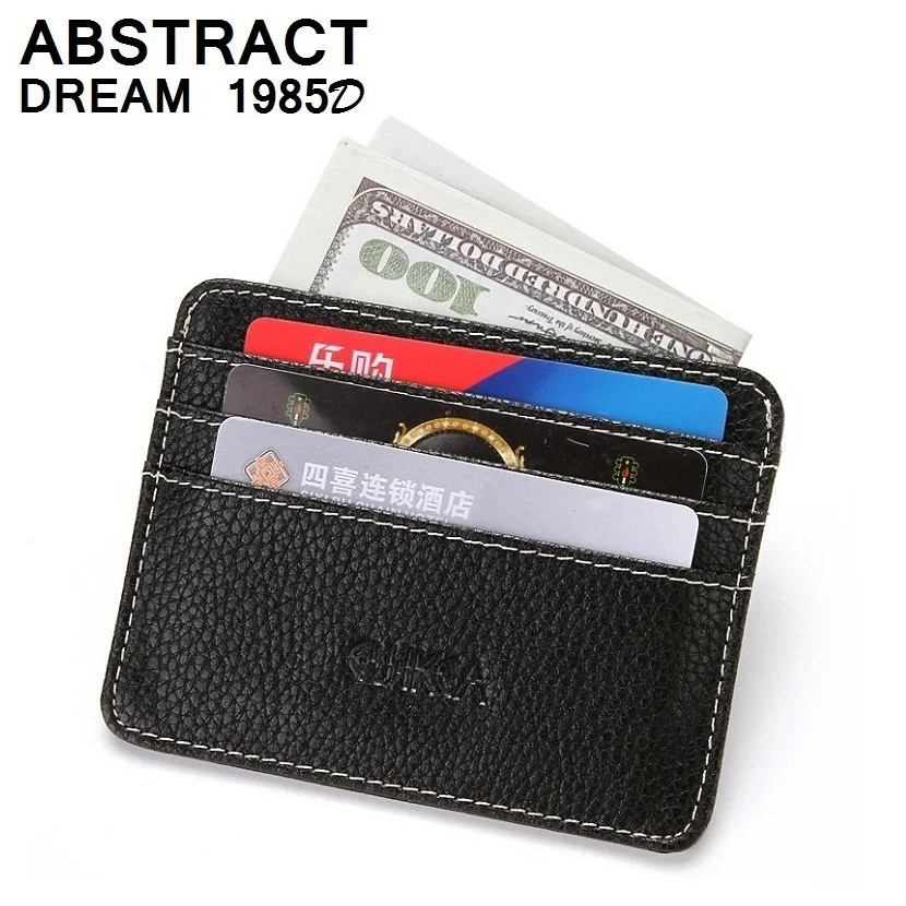 

brand men wallet leather Korea ultra thin style casual women credit card Clutch Card Holders purse Ladies Classic Mini wallet