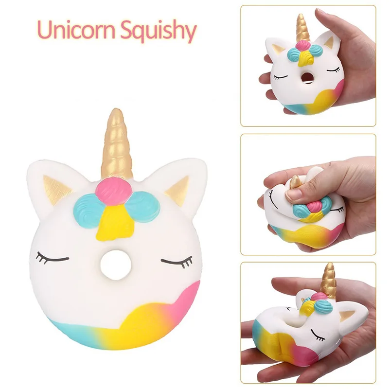

Cute Unicorn Party Squishy Toys Soft Donut Rainbow Clouds Squishy Anti Stress Doughnut Unicornio Squeeze Gift for Kids