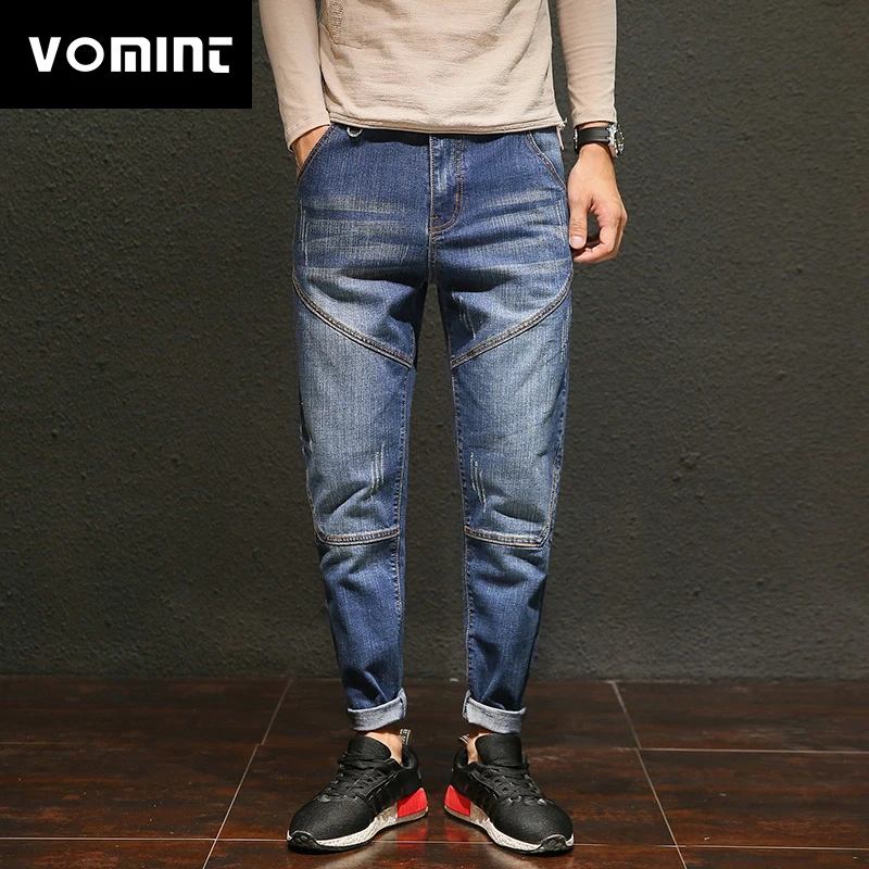 Vomint 2019 Новые мужские джинсы усы Эффект Хлопок Halen штаны шить сплошной Wash Distressed джинсы Повседневные штаны HLK5505