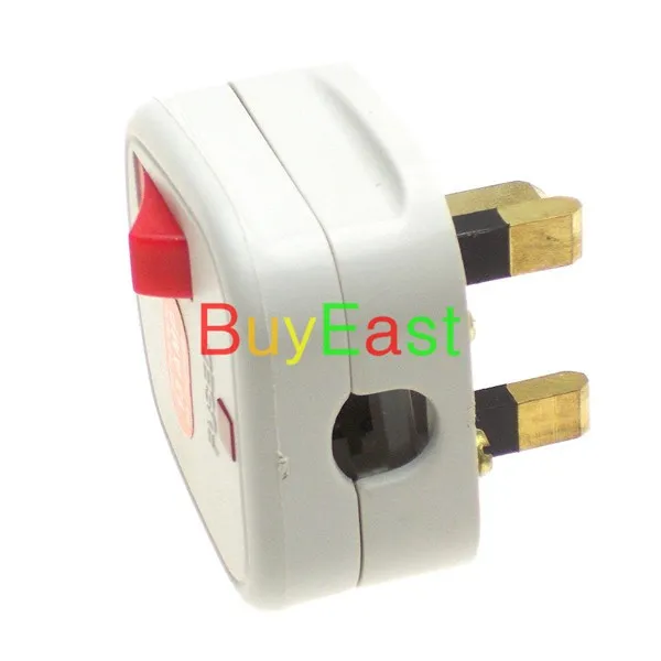 

10 PCS UK, Ireland, Malaysia, Singapore, HK Rewireable Plug BS1363 13A Fuse Main Switch LED Indicator
