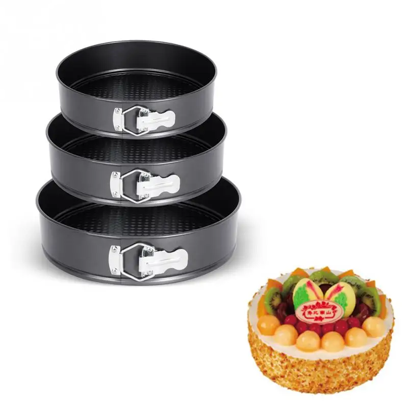 3pcs set 4style Round Cake Mold Non Stick Slipknot Removable Base Home Cake Mold Baking Pan Tray