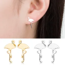 Fashion Flamingo Zinc Alloy Gold Color Silver Animal Cushion Trendy Stud Earrings for Women Wedding Jewelry Fashion Flamingo Zinc Alloy Gold Color Silver Animal Cushion Trendy Stud Earrings for Women Wedding Jewelry