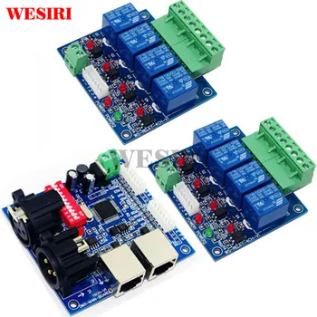 

2x4CH Relay Switch DMX512 Controller 1xDMX512 XRL RJ45 Relay Output DMX Relay Control 4 Way Relay Switch(max 10A)