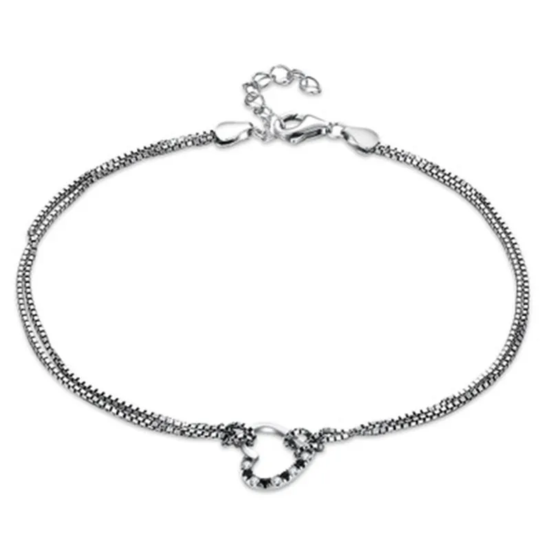 

VOJEFEN 925 Sterling Silver Heart Bolo Bracelet Adjustable Charm Forever Bracelet for Women Girls