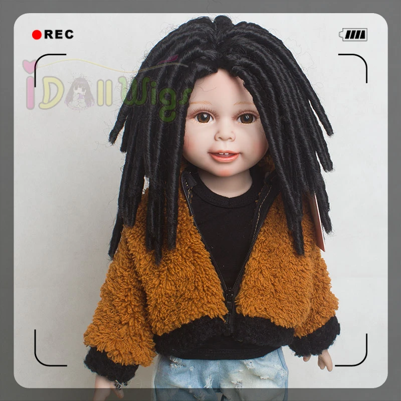 Free Shipping Hot Sale Afro Amerian Girl Black Curly Doll Wigs