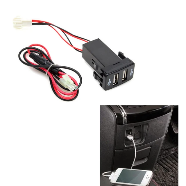 New Charger Adapter Twin Dual Double 2 Usb Port 12v In Car Socket New Charger Adapter Twin Dual Double 2 Usb Port 12v In Car Socket For Toyota Yaris Sequoia Highlander Tacoma 4runner Rav4