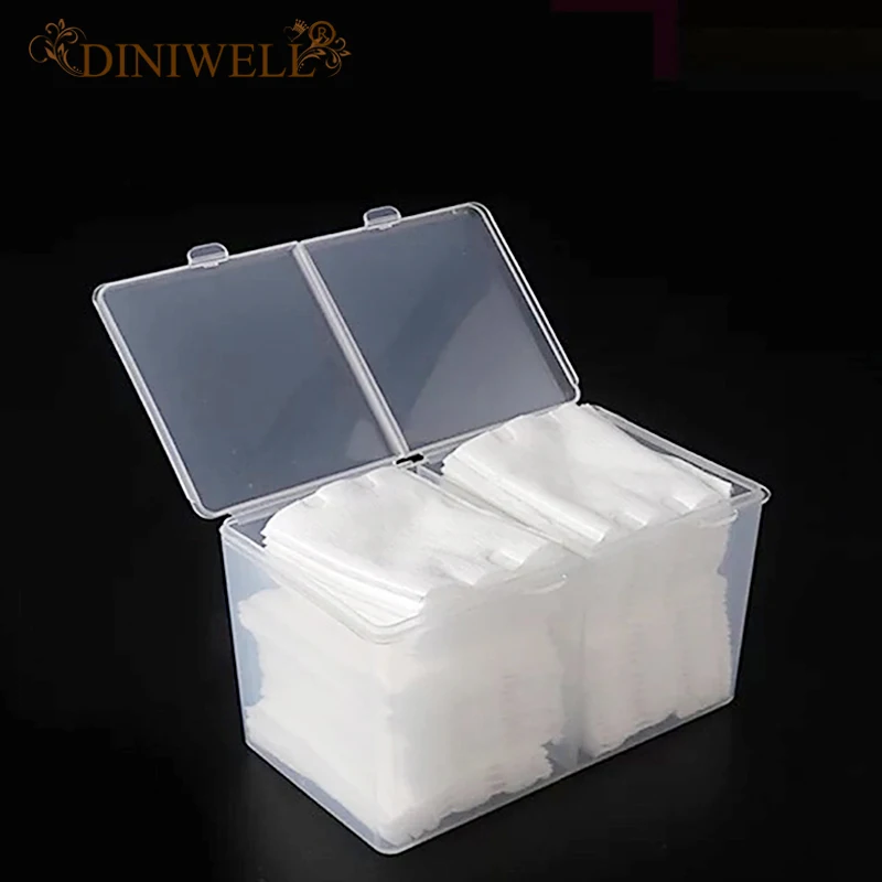 

1PC Transparent Make Up Box Nail Art Cotton Storage Box Double Grid Cotton Box With Cover Removal Finishing Box