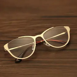 Половина обод металлические очки Рамка студенты Для мужчин Для женщин прозрачные линзы элегантные очки Рамки Овальные очки рама рецепт