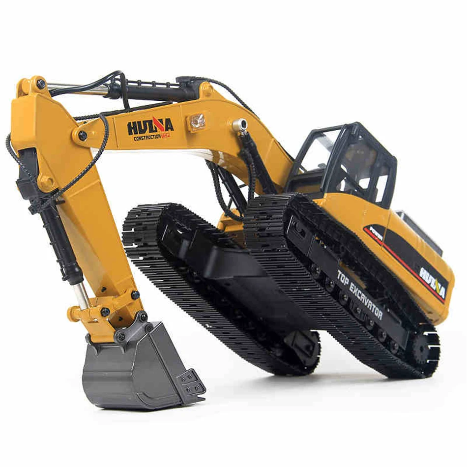 Huina 1580 580-完全に金属製のラジコンショベル,23チャンネルの